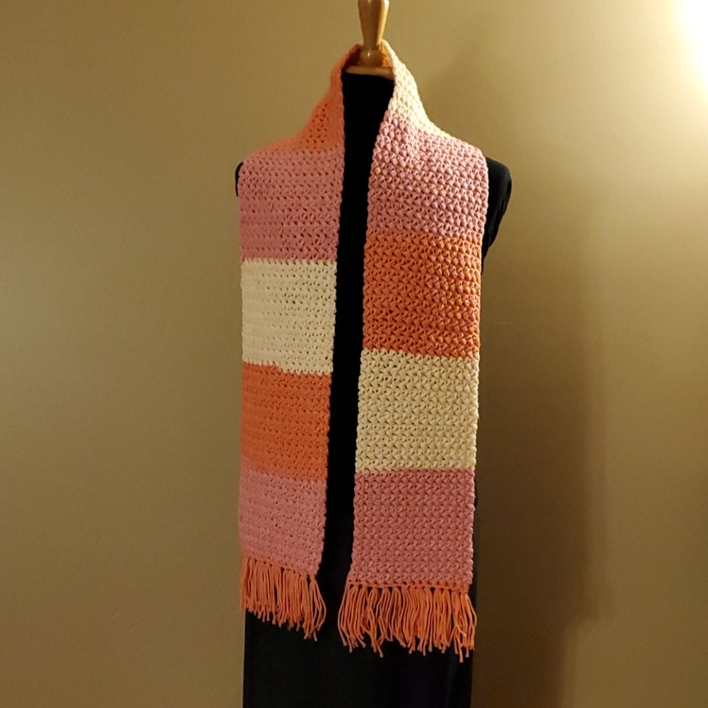 Fringed Crochet Scarf